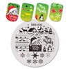 5Pcs Christmas Nail Art Stamping Plates & 5Pcs Christmas Nail Decals Laser Stamping Plate Holder Gift Pack