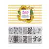 Butterfly Theme Rectangle Nail Stamping Plate Sunflower Design Nail Art Tool BBBXL-022