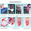 LGBT Pride Love Rainbow Square Nail Art Stamping Plate Heartbeat Theme For Manicure