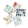 5Pcs Snow Stripe Santa Claus Water Decals Transfer Christmas Theme Nail Art Stickers