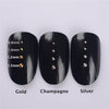 3 Colors Gold Sliver Champagne Steel Nail Beads Mixed Nail Studs 3D Nail Decorations