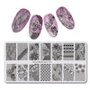 Lace Theme Rectangle Nail Stamping Plate Floral Patterns For Manicure BBBXL-015