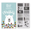 Christmas Fireworks Dog Theme Rectangle Nail Stamping Plate Deer Design Nail Art Tool BBBXL-032