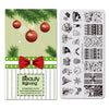 Xmas Bowknot Gift Theme Rectangle Nail Stamping Plate  Christmas Candle Snowman Design Nail Art Tool BBBXL-031