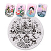 5Pcs Christmas Nail Art Stamping Plates & 5Pcs Christmas Nail Decals Laser Stamping Plate Holder Gift Pack