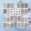 5Pcs Floral Nail Stamping Plates Kit Flower Heart Leaf Theme