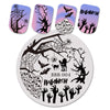 5PCS Halloween Theme Nail Stamping Plate Haunted House Bat Star Design Nail Art Tool