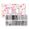 Leaves Flower Theme Rectangle Nail Stamping Plate Peacock Tail Design Nail Art Tool BBBXL-038