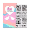 Valentine's Day Nail Rectangle Stamping Plate Love Heart Flowers  DIY Nail Art Stamp Image Plate Nail Stencil Tools