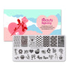 Rectangle Valentine's Day Nail Stamping Plate Heart Love Template Nail Art Image Plate XL-47