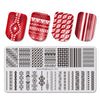 Irregular Stripe Theme Rectangle Nail Stamping Plate Bar Code Design Nail Art Tool BBBXL-053
