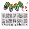 Floral Theme Rectangle Nail Stamping Plate Tree Leaf Design BBBXL-064