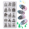 Architectural Castle Design Rectangle Nail Art Stamping Plate For Manicure BBBXL-070