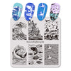 Ocean Theme Dolphin Fish Design Square Nail Art Stamping Plate BBBS-028