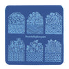 Plaid Flower Theme Square Nail Art Stamping Plate For Manicure BBBS-024