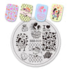 Heart Flower Pattern Circle Nail Art Stamping Plate For Mother's Day BBB-019