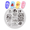 Heart Flower Pattern Circle Nail Art Stamping Plate For Mother's Day BBB-019