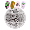 Flower Butterfly Design Circle Nail Art Stamping Plate For Manicure BBB-020