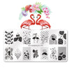 Summer Theme Flamingo Design Rectangle Nail Art Stamping Plate BBBXL-079