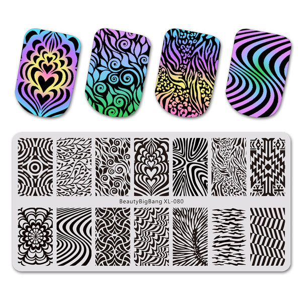Geometry Theme Rectangle Nail Art Stamping Plate BBBXL-080