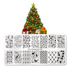 Christmas Theme Snowman Pattern Rectangle Nail Stamping Plate BBBXL-094