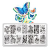 Rectangle Nail Art Stamping Plates Manicure Template Image Plates Animal Butterfly Flower Lines Stamp Plate Print Stencil BeautyBigBang BBBXL-001