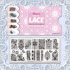Leopard Flower Lace Bow Series Nail Art Image Print Rectangle Stainless Steel Stamping Plate BEAUTYBIGBANG BBBXL-001