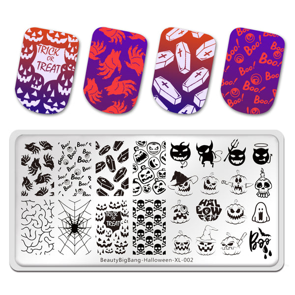 Nails Stamping Plate - BOO - halloween – Pink Mask