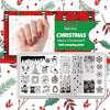 Christmas Tree  Winter Theme Snowman Image Nail Art Stamp Stencil for DIY Manicuring Marry Christmas Theme BeautyBigBang BBBXL-002