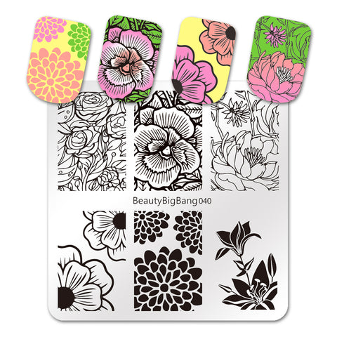 Flowers Rose Pattern Nail Art Image Design Tools Stamp Template Stencil BeautyBigBang BBBS-040