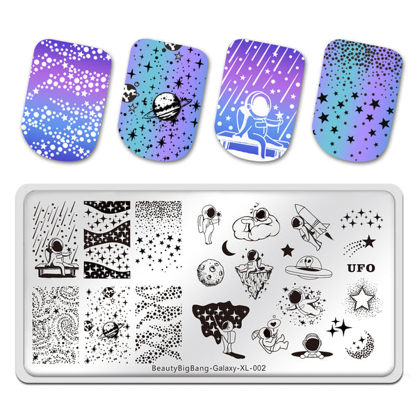 Marble Galaxy Star Universe  Image Stamp Templates Geometric Printing Stencil Tools BeautyBigBang BBBXL-002