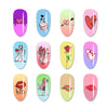 Valentine's Day Lover Heart Couple Kiss Manicure Nail Art Image Template Manicure Stencils Tool BeautyBigBangang BBBXL-001