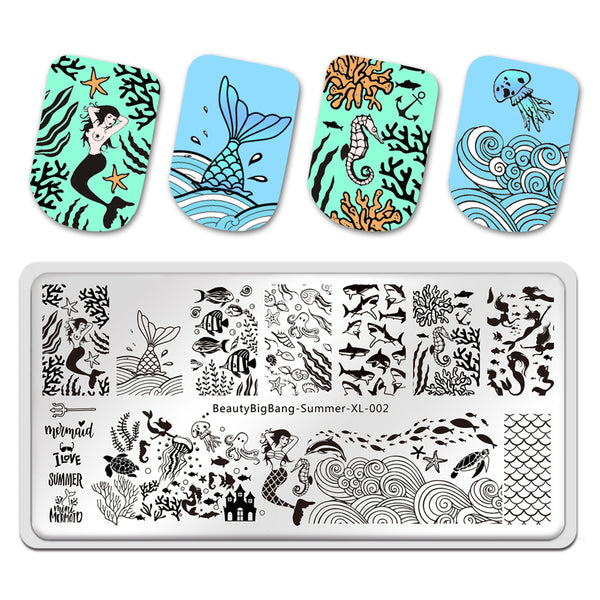 Summer Fish Design Image Printing Plates Stencil Stamp Tools BBBXL-002