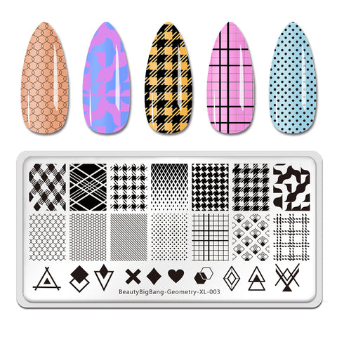 Nail Stamping Plate Template Nail Design Manicure | Geometry XL-003 6*12cm