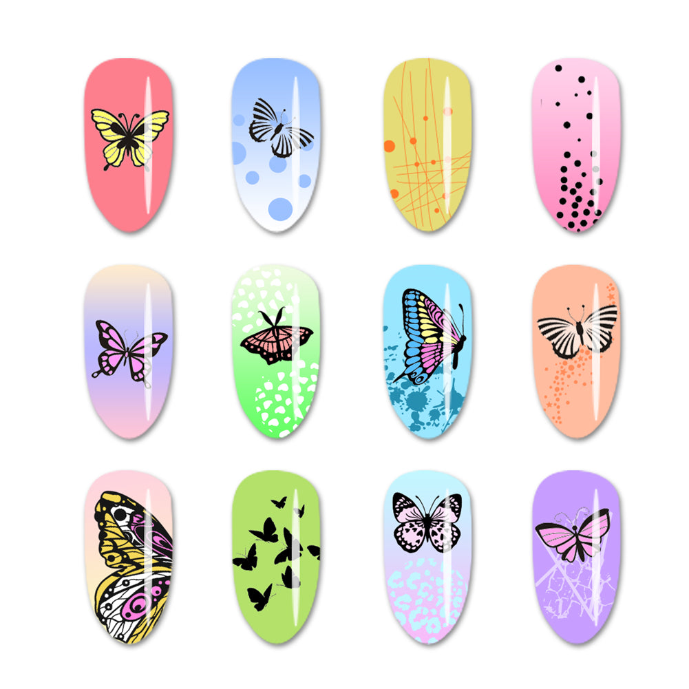 Biutee Nail Stamping Plates Nail Stamping Kit Flower Leaf  Geometry Line Butterfly Pattern Nail Stamp Plate with Nail Stamper Scraper  Storage Bag Gift Box Nail Stamp Templates for Nail Art Design
