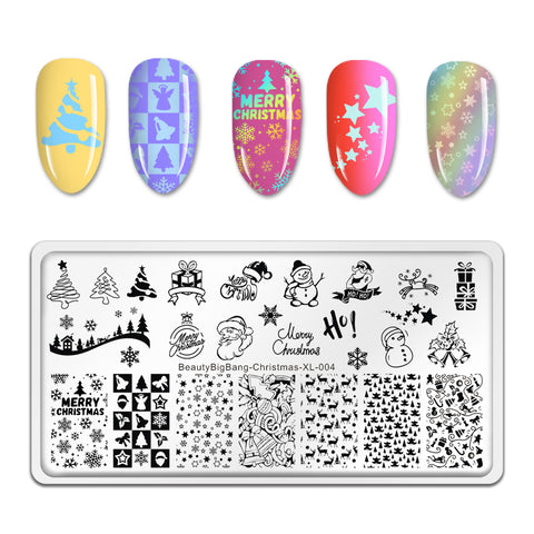 Nail Stamping Plate Xmas Christmas Snowman Santa Claus Snow Manicure Nail Art Image Template Manicure Stencils Tool
