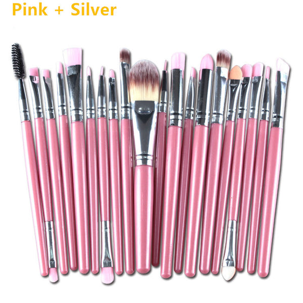 20Pcs Eyeshadow Makeup Brush Set Blusher Foundation Cosmetic Brushes