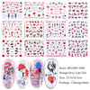 12 Romantic Valentine's Day Water Sticker Slider Nail Art Decoration Sticker Sexy Lips Flower Heart Tattoo Set BN1069-1080