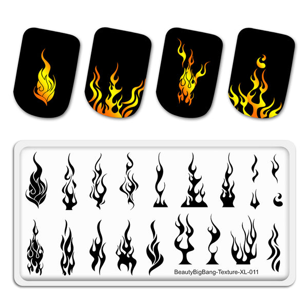 Flame Themed Nail Art Stamp Templates Printing Stencil Tool BeautyBigBang XL-011