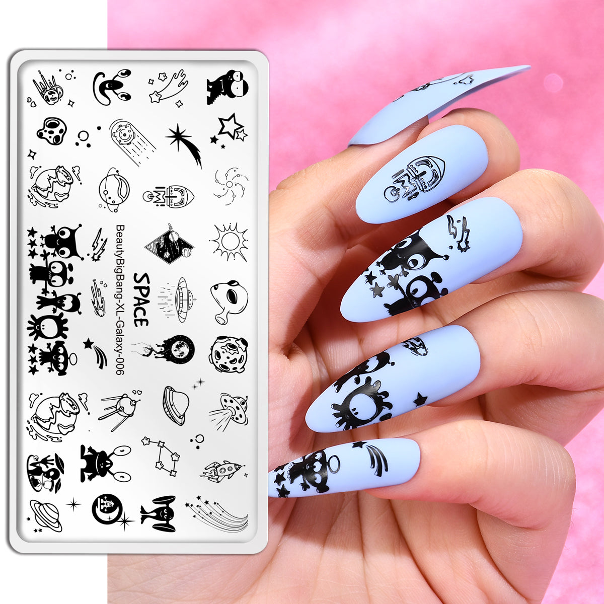Amazon.com: 2pcs Sea Shell Pattern Nail Stamping Plates Geometry Flowers  Image Painting Nail Stamper Stencils English Letter Manicure Nail Template  9.5x14.5CM Moon Star Space Design Nail Stamp Plate Tools : Beauty &