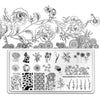 Nail art Stamping Plate Template Manicure Flower Leaves Plants BeautyBigBang-Flowers-XL-012