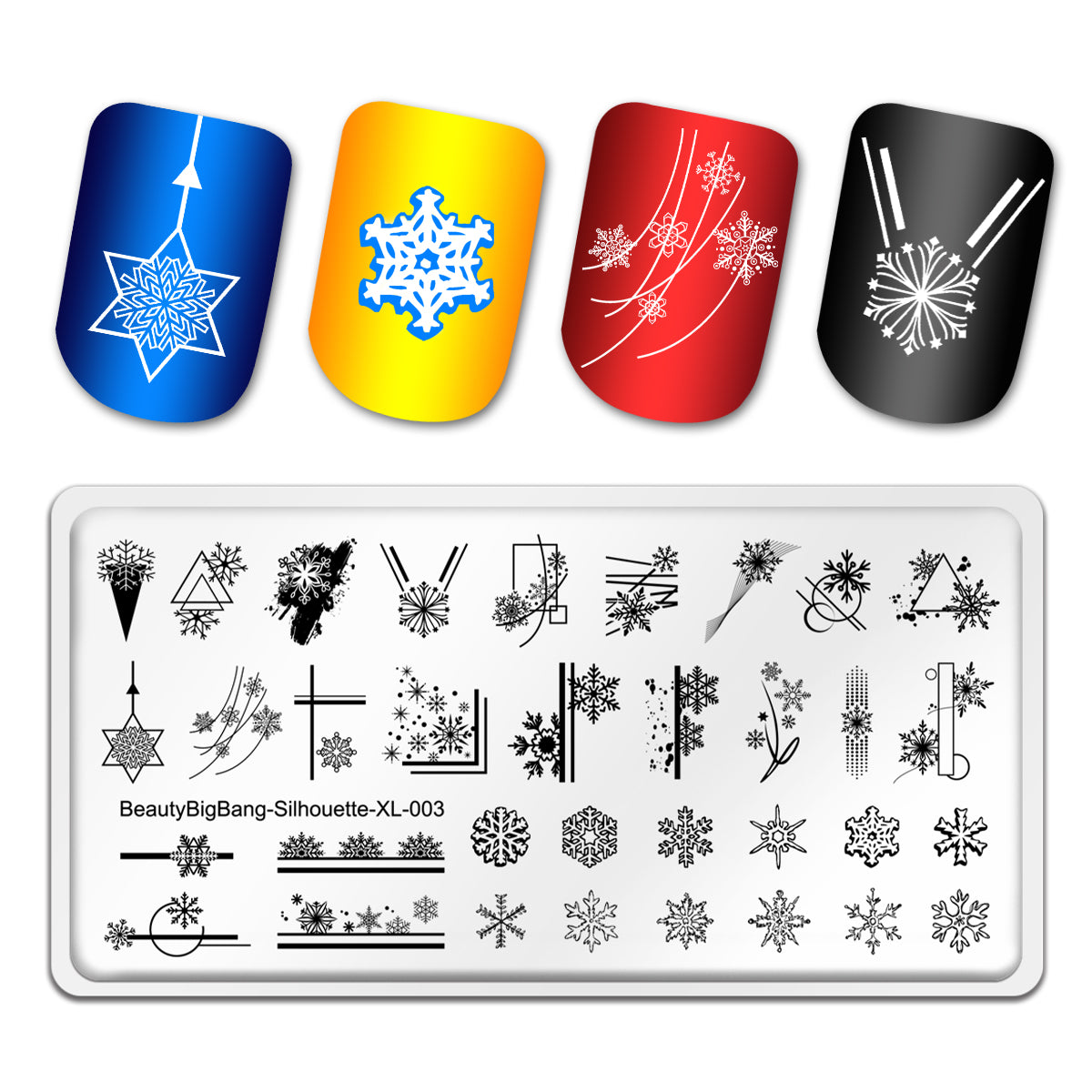 BEAUTYBIGBANG 4Pcs Nail Stamping Plate Christmas Theme - Santa