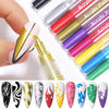 10pcs Nail Art Pen 3D Coloring Pen Graffiti Pen Drawing A Point Flower Pen Hook Line Pen Acrylic Paint Mark Pen