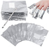 Nail Foil Removal Tinfoil Nail Removal Foil with Cotton Pads + Nail Pusher Remover Stainless Steel Cuticle Manicure Pedicure Nail Art Equipment
