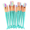 Mermaid Synthetic Makeup Brushes Foundation Blending Blush Cosmetic Brush Set