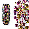 Colorful Flatback Rhinestone Crystal Mixed Size Manicure Nail Decorations