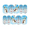 Xmas Gift Box Snowman Pattern Nail Art Stickers Water Transfer Nail Decals