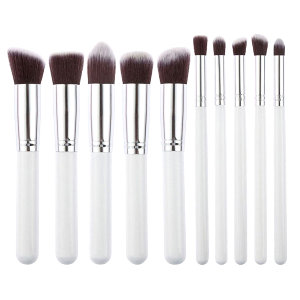 10Pcs Foundation Makeup Brush Set Blending Blush Eyeliner Face