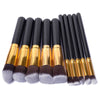 10Pcs Foundation Makeup Brush Set Blending Blush Eyeliner Face Powder Cosmetic Brushes
