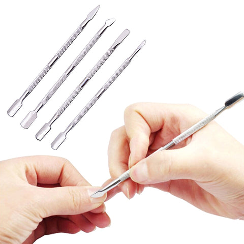 Double-end Nail Pusher Spoon Remover Stainless Steel Cuticle Manicure Cleaner Tools